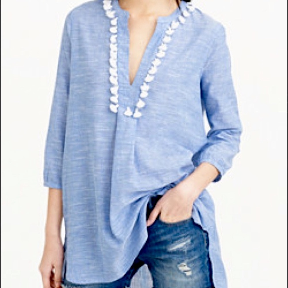 J Crew linen tunic with bohemian detail size xl